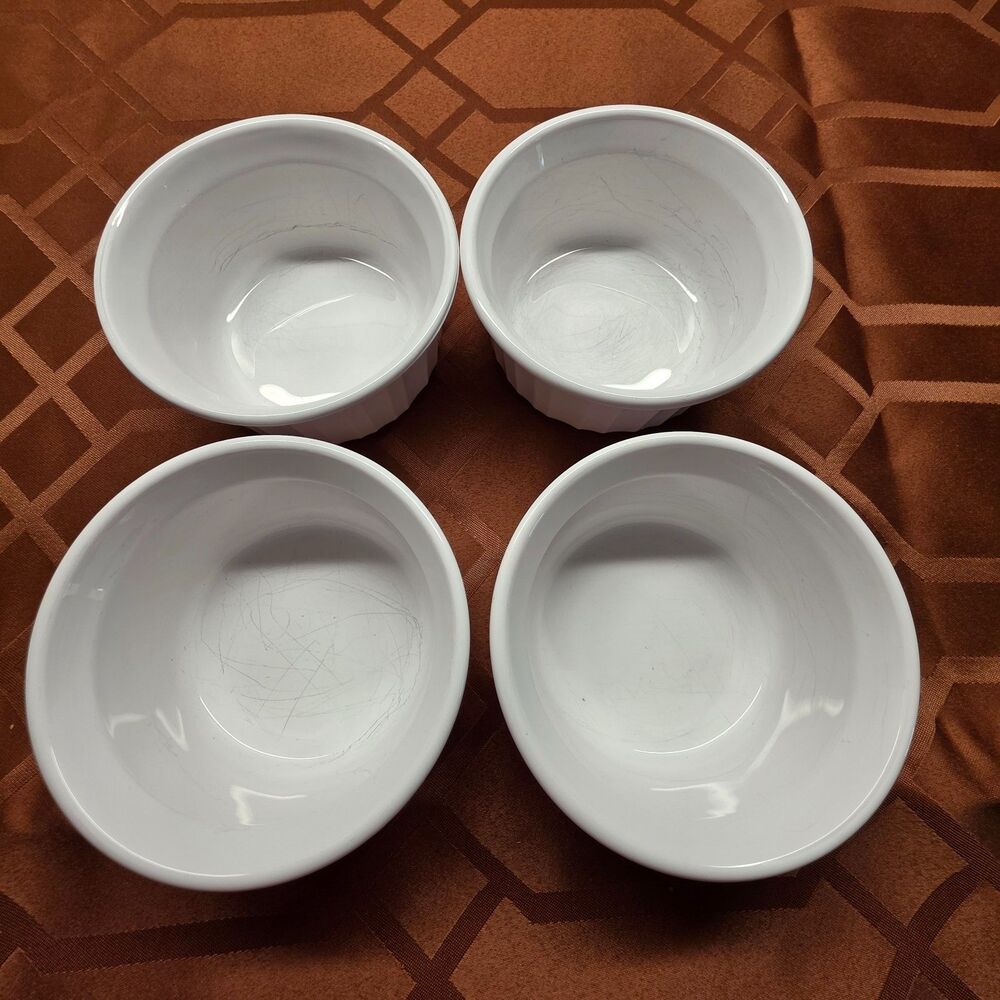 CorningWare French White Ramekins Bowls 7oz/200ml - Set of 4